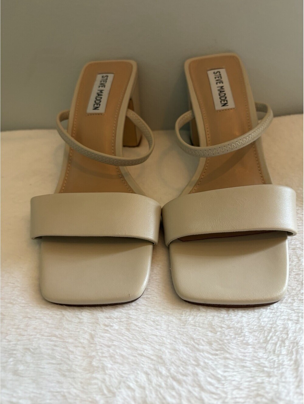 Steve Madden Jaden Leather Block Heel Sandals New Sz 7.5 New